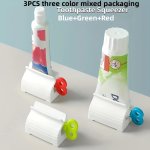 3PCS Toothpaste Dispenser Squeezer Bathroom Accessory Toothpaste Rack Organizer Multi-color Manual Toothpaste Squeezer Lazy Pers