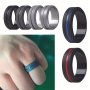 1/4/7PCS Silicone Ring For Men Outdoor Sports Running Comfortable Ring Silicone Wedding Ring