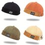 Unisex Docker Sailor Biker Cap Adjustable Men's Brimless Skull Loop Beanie Hat Solid Color Hat