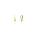 Georgini Sweetheart Sparkly Heart MINI Drop Hoops - Gold