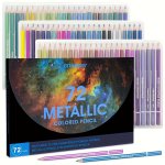 Kalour Metallic Colored Pencils Set - Pre-sharpened Nontoxic 0.5MM Lead Hb Hardness - Professional Art Supplies For Everyday Use