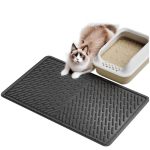 Pieviev Cat Litter Trappping Mat 30 23 V-shaped Channel & Mesh Litter Capturing Design Waterproof & Easy To Clean Cat Litter Box