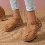 Vintage Style Women's Mary-jane Platform Sandals - Man-made Materials Open Toe Slip-on Design Solid Color All-season Comfort - T