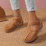 Vintage Style Women's Mary-jane Platform Sandals - Man-made Materials Open Toe Slip-on Design Solid Color All-season Comfort - Taizhou-originated Shoes