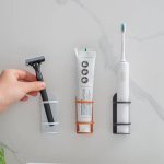 Space-saving Iron Toothbrush Holder - Wall Mounted No-drill Storage Rack With Drainage For Bathroom Organization Available In Wh