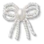 White Pearl Beaded Bow Jibbitz - Multi Osfa