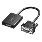 Ugreen Vga + 3.5MM Audio To HDMI F Adapter Black