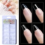 100PCS Clear Fake Nails Natural Full Cover Acrylic French Nail For Nails Extension Acrylic Nail Tips Half Cover French Coffin St