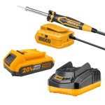 Ingco - Soldering Iron 40W - 20V + Charger + Battery Pack - 2.0AH
