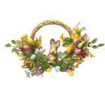 50CM Floral Egg Wreath With Bunny