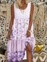 Plus Size Floral Print Tank Dress Vacation Style Sleeveless Crew Neck Midi Dress For Spring & Summer Women's Plus Size Clothing