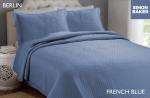 Simon Baker Berlin Bedspread French Blue Various Sizes - Super King - 320CM X 270CM + 2 Pillowcases 50CM X 70CM + 5CM