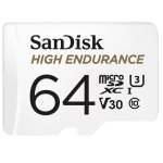 SanDisk High Endurance 64GB Class 3 Microsdxc Card With Adapter SDSQQNR-064G-GN6IA