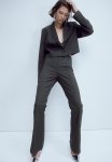 Flared Tailored Trousers - Dark Grey Marl
