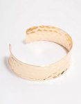 Goldair Gold Hammered Open Wrist Cuff