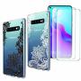 2 X Samsung Galaxy S10 Case With 2 Pack Glass Screen Protector Phone Case For Men Women Girls Clear Soft Tpu With Protective Bumper