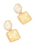 Goldair Gold Organic Yellow & Neutral Pool Effect Round & Square Drop Earrings