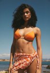 Padded Triangle Bikini Top - Orange