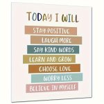 Inspirational Affirmation Wall Art - Frameless Motivational Decor For Students Nursery & Home School