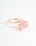 Rose Gold Cubic Zirconia Double Dainty Bow Ring - M l