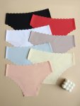 7PCS Simple Solid Seamless Panties Breathable & Comfy Intimates Panties Women's Lingerie & Underwear