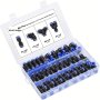 40PCS/60PCS Quick Connect Air Hose Fittings 2.54/10.16 Cm Od 15 SPLITERS+15 ELBOWS+15 TEE+15 Straight Quick Release Pneumatic Push To Connect Fittings Kit Air Line