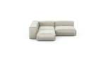 Three Module Corner Sofa - Velvet - Creme - 241CM X 199CM