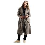 Raw-edge Panel Coat - Taupe M