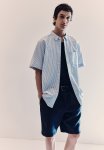 Regular Fit Short-sleeved Oxford Shirt - Blue Striped