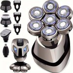 USB 7D Head Shaver For Bald Men Anti-pinch Electric Razor For Men 5-IN-1 Men's Grooming Kit With Nose Hair Trimmer Beard Trimmer