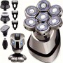 USB 7D Head Shaver For Bald Men Anti-Pinch Electric Razor For Men 5-in-1 Men's Grooming Kit With Nose Hair Trimmer Beard Trimmer For Men