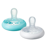 Tommee Tippee Breast-like Soother Skin-like Texture Symmetrical Orthodontic Design 0-6M Pack Of 2