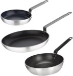 3 Piece Set Non-stick Coated Aluminium Stainless Steel Cookware Set