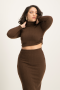Kora Poloneck Cropped Top - Pinecone - M
