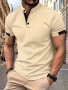 Men's Solid Color Stand Collar Henley T-Shirt For Summer Casual Sports Short Sleeve Henley Shirt As Gift