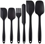 Silicone Rubber Spatula Set Kitchen Utensil For Baking Cooking And Mixing - Black Mixing Spatula