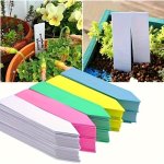 100PCS Reusable Waterproof Plastic Plant Labels Durable Garden Seed Tags 5.0 X 0.99 Cm Assorted Colors Soil Insertion Tags For G