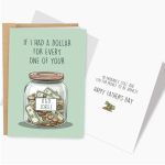 Ryyike Funny Dad Jokes Father's Day Card Hilarious Father's Day Card From Daughter Son If I Had A Dollar For Every One Of You