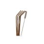 Larry& 39 S Stainless Steel Straws And Brush Pack Of 4 Rose Gold