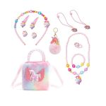 12 Pack Unicorn Crossbody Bag With Jewelry Set For Girls