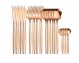 24-PIECE Rose Gold Flatware Dinner Set