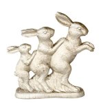 3 Silver Dancing Bunnies