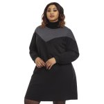 Donnay Plus Size Colour Block Casual T-Shirt Dress - Charcoal