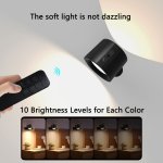 1PC LED Dual Sided Luminous Magnetic Wall Lamp 360 Rotating Multifunctional Wall Lamp Three Color Adjustable Touch Remote Contro