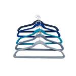 25 Piece Velvet Hanger With Chrome Hooks Set Multicoloured