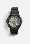 Casio Mens Anadigi Silver Case And Black Resin Band Watch - Black