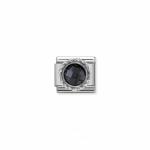 Silvershine Stones Round Black Link