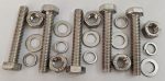 Adhaata 1 2" 304 Stainless Steel Hex Head Screw Bolts And Nuts Kit Hex Nuts With Spring & Plain Washer For Bolts Set Of 5