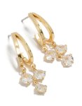 Goldair Gold Plated Cubic Zirconia Double Drop Hoop Earrings