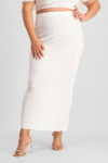Tessa Plisse Maxi Skirt - Ivory - XL